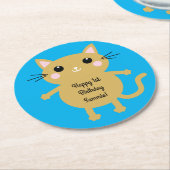 猫の誕生会 ラウンドペーパーコースター (アングル)