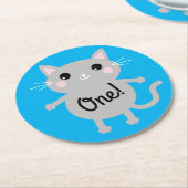 猫の誕生会 ラウンドペーパーコースター (アングル)