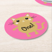 猫の誕生会 ラウンドペーパーコースター (アングル)