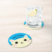 猫の誕生会 ラウンドペーパーコースター (インサイチュ)