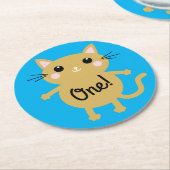 猫の誕生会 ラウンドペーパーコースター (アングル)