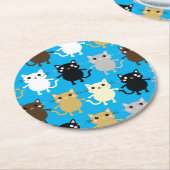 猫の誕生会 ラウンドペーパーコースター (アングル)