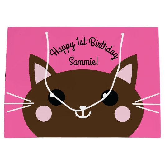 猫の誕生会 ラージペーパーバッグ (正面)