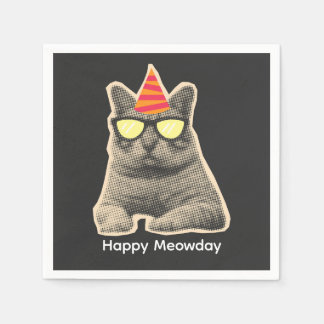 猫の誕生日おめでとう スタンダードカクテルナプキン
