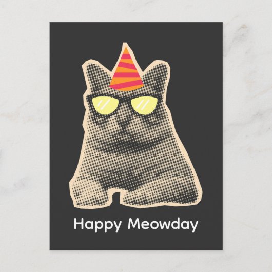 猫の誕生日おめでとう ポストカード (正面)