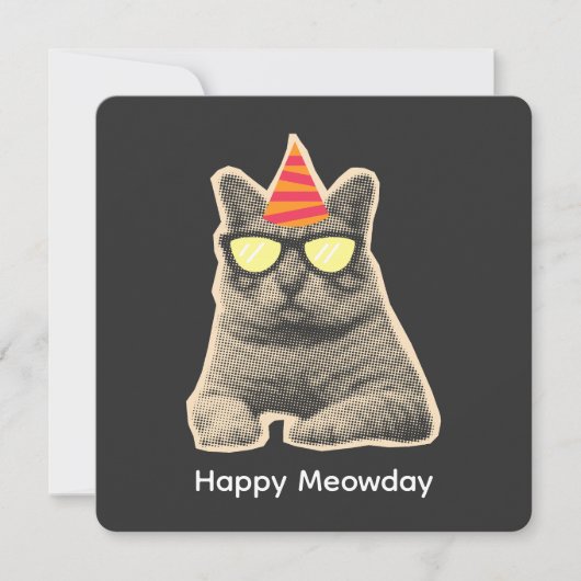 猫の誕生日おめでとう 招待状 (正面)