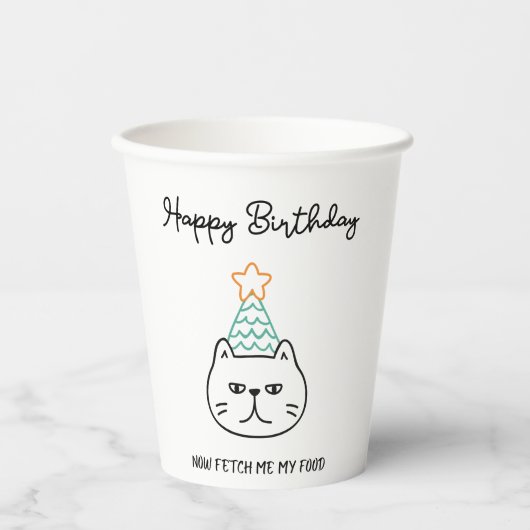 猫の誕生日おめでとう  紙コップ (正面)