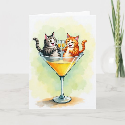 猫の誕生日お祝いカード カード (正面)
