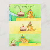 猫の誕生日お祝いポストカード ポストカード (正面)