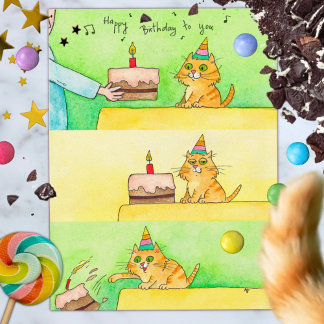 猫の誕生日お祝いポストカード ポストカード