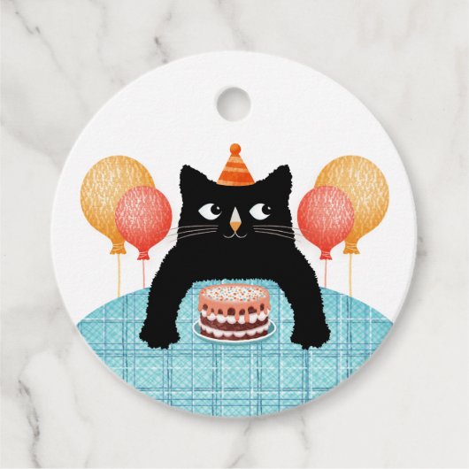 猫の誕生日と風船 フェイバータグ (正面)