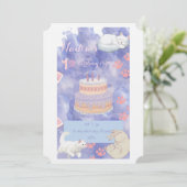 猫の誕生日の招待 招待状 (スタンド正面)