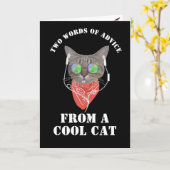 猫の誕生日アドバイスおもしろいのカッコいい言葉 カード (黄色い花)