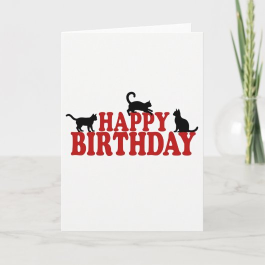 猫の誕生日カード カード (正面)