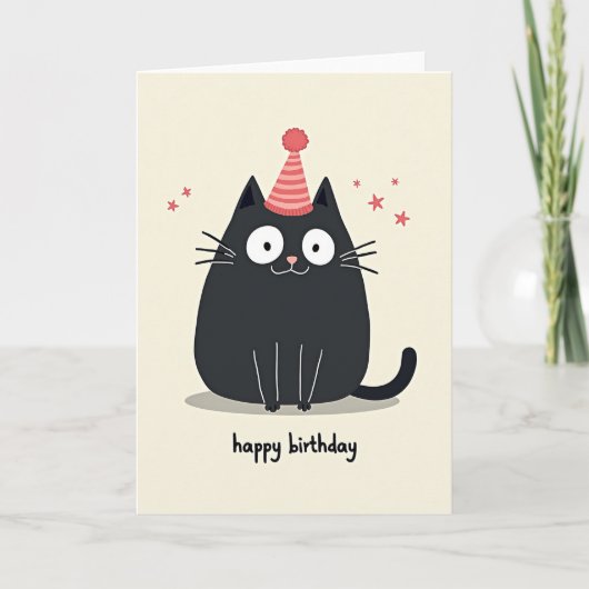 猫の誕生日カード カード (正面)