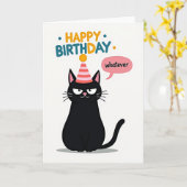猫の誕生日カード 無関心 カード (黄色い花)