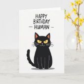 猫の誕生日カード 立体的 カード (黄色い花)