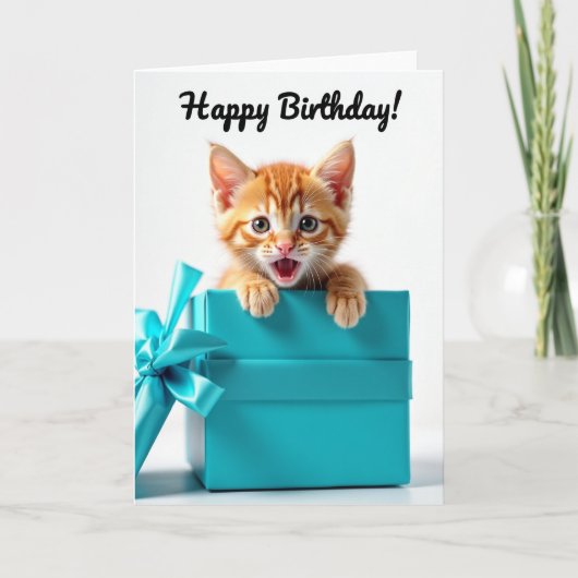 猫の誕生日サプライズカード カード (正面)