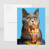 猫の誕生日ショットグラス インビテーションポストカード (正面/裏面)