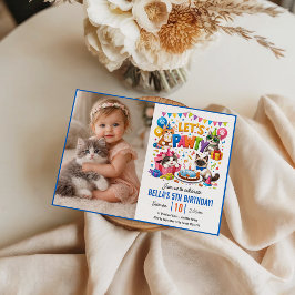 猫の誕生日パーティーに!かわいい子猫の5歳の誕生日お祝いに 招待状
