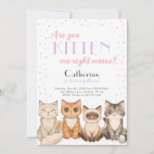 猫の誕生日パーティーのご招待 招待状 (正面)