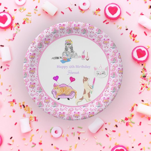 猫の誕生日パーティーの名前 ペーパープレート