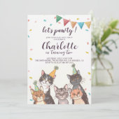 猫の誕生日パーティーを楽しもう 招待状 (スタンド正面)