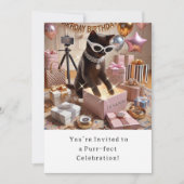 猫の誕生日パーティー招待状カード 招待状 (正面)