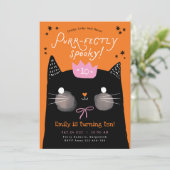 猫の誕生日パーティー招待状 ハロウィンパーティー 招待状 (スタンド正面)