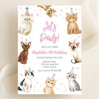 猫の誕生日パーティー招待状 子猫の誕生日おめでとう 招待状