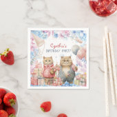 猫の誕生日パーティー ナプキン スタンダードカクテルナプキン (インサイチュ)