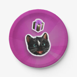 猫の誕生日パーティー ペーパープレート