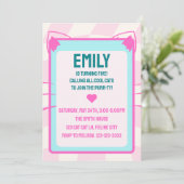 猫の誕生日パーティー,レトロ,スローバック 招待状 (スタンド正面)