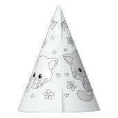 猫の誕生日パーティー – Color Your Ownパーティー帽子 パーティーハット (裏面)