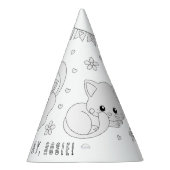 猫の誕生日パーティー – Color Your Ownパーティー帽子 パーティーハット (右)