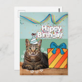 猫の誕生日ポストカード ポストカード (正面/裏面)