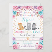 猫の誕生日招待状 招待状 (正面)