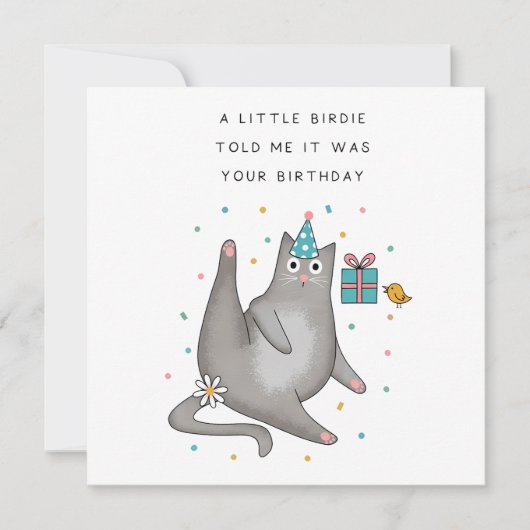 猫の誕生日 招待状 (正面)