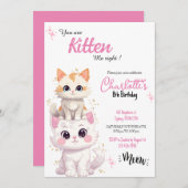 猫の誕生日 招待状 (正面/裏面)