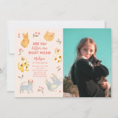 猫の誕生日 招待状 (正面)