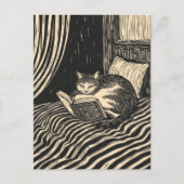 猫の読書 シーズンポストカード (正面)