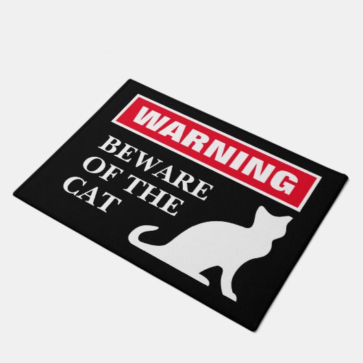 猫の警告ドアマットにおもしろい気を付けて ドアマット (アングル)