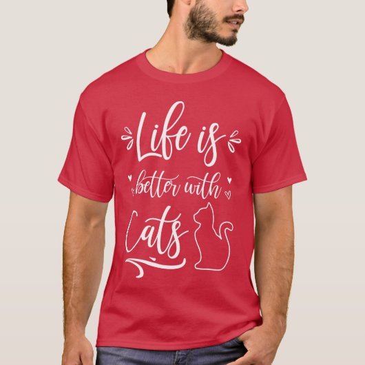 猫の贈り物で猫の命が伸びる Tシャツ (正面)