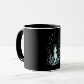 猫の贈り物|猫だけのフラワーブルーギフト猫好き マグカップ (正面左)