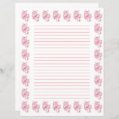 猫の赤と白プリントが並ぶ文房具 (正面/裏面)