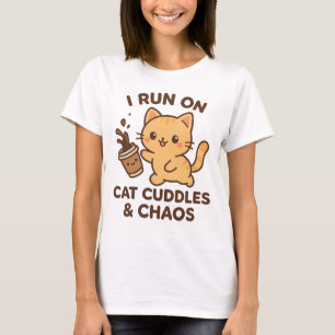 猫の走可愛い猫好きと猫の可愛い娘 Tシャツ