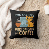 猫の走放射線医とコーヒー放射線技術 クッション (ブランケット)