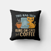 猫の走放射線医とコーヒー放射線技術 クッション (正面)