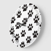 猫の足でローマ数字の時計を印刷 ラージ壁時計 (傾斜)