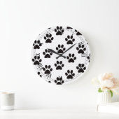 猫の足でローマ数字の時計を印刷 ラージ壁時計 (ホーム)